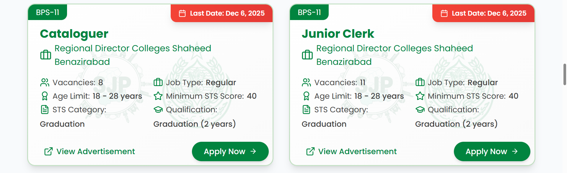 SJP New Jobs 23 November