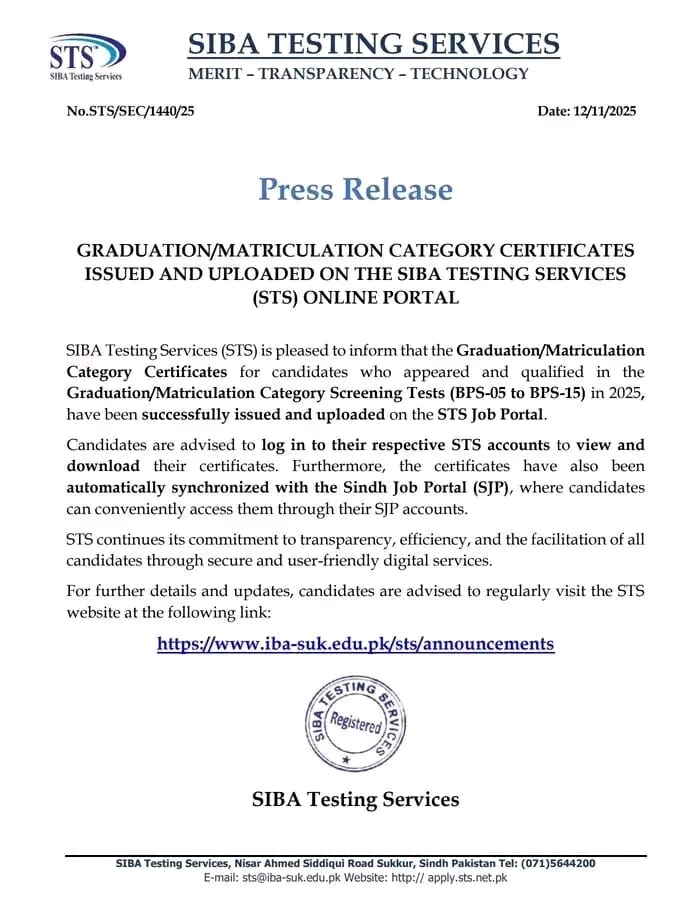 SJP Certificate 2025 Download PDF