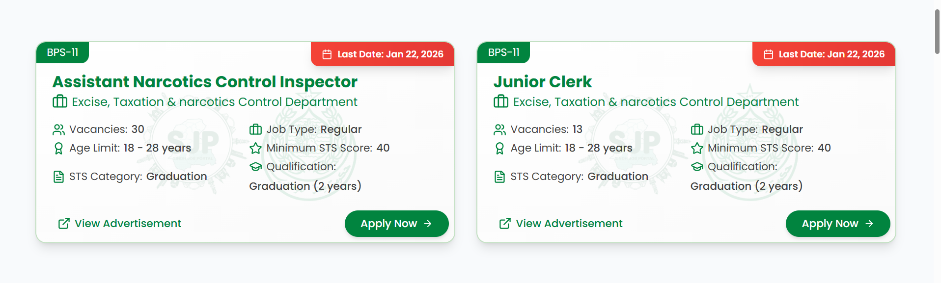 SJP Assistant Narcotics Control Inspector Jobs 2025