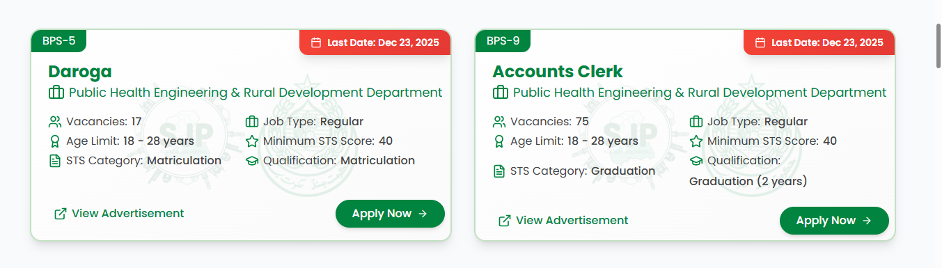 SJP Daroga ,Account Clerk Jobs 2025